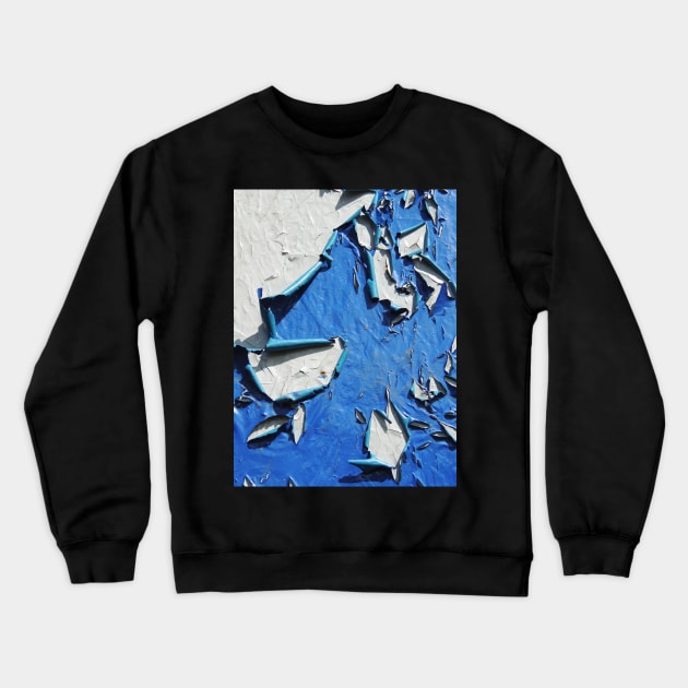 Blue-White Abstract Crewneck Sweatshirt by AlexaZari